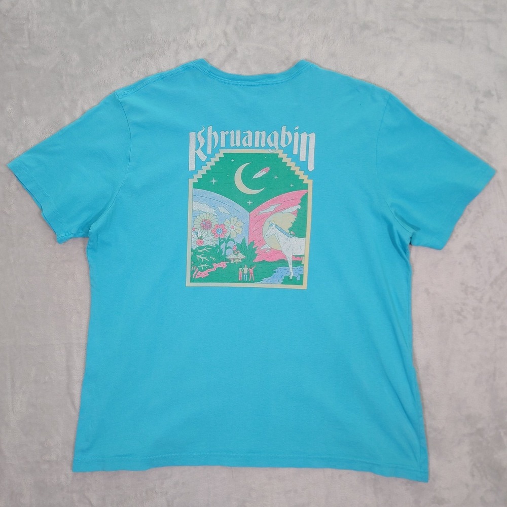 Khruangbin Band T-shirt Mens 2XL Psychedelic Print Light Blue Bella Canvas Tee
